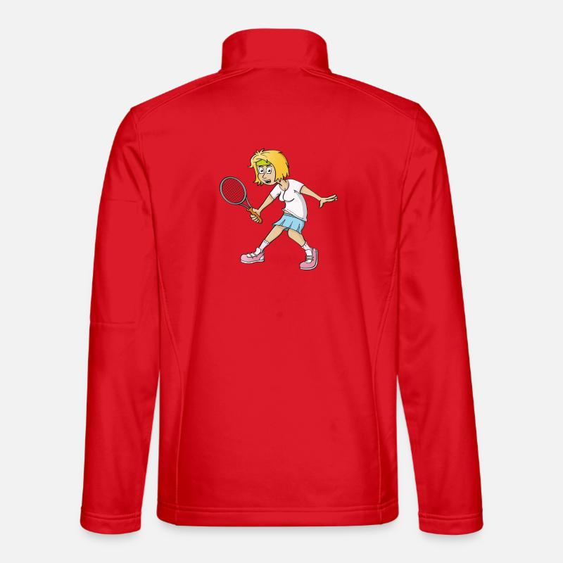 Image joyeuse d’un joueur de tennis Veste en tissu softshell Unisexe