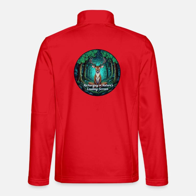 Mystischer Waldhirsch mit Ladebildschirm - Unisex Softshelljacke - Rot