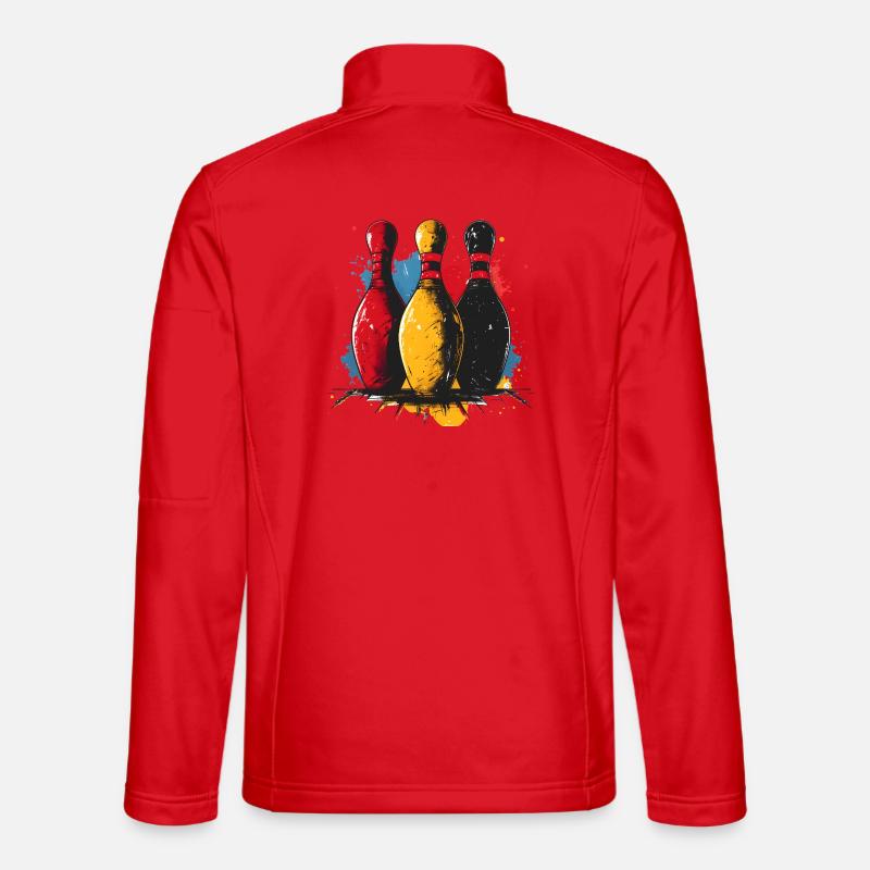 Bowling Sketch - Unisex Softshell Jacket - red
