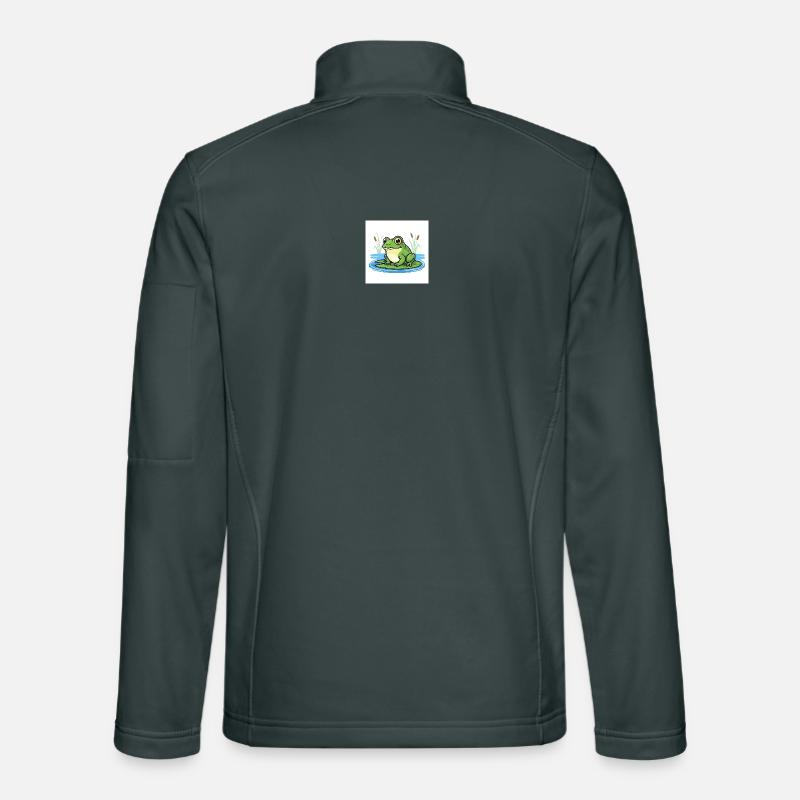Charming frog on water lily Unisex Softshell Jacket