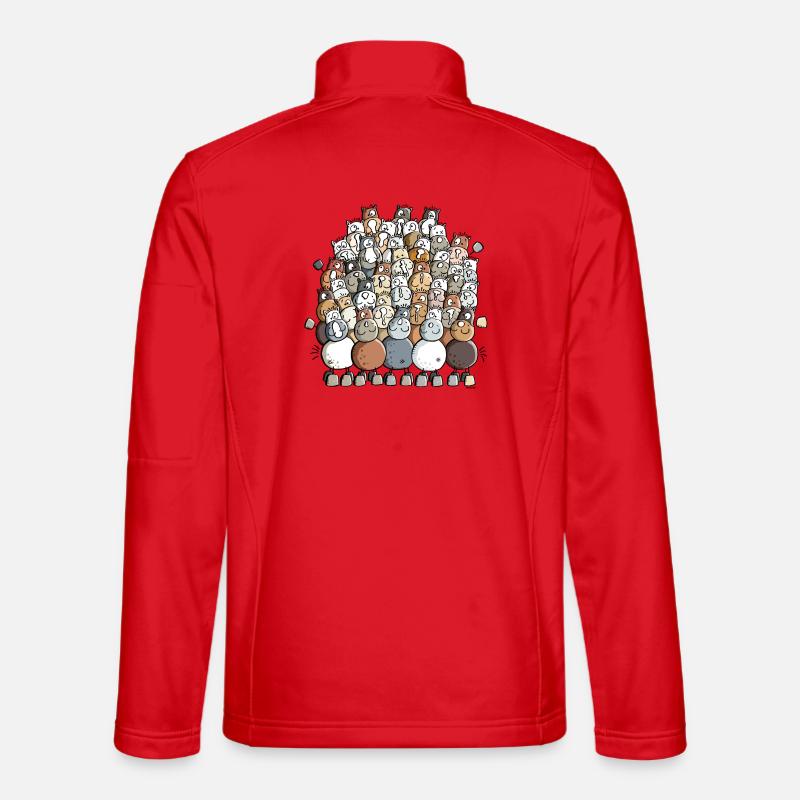 Bunter Pferdehaufen - Pferde - Unisex Softshelljacke - Rot