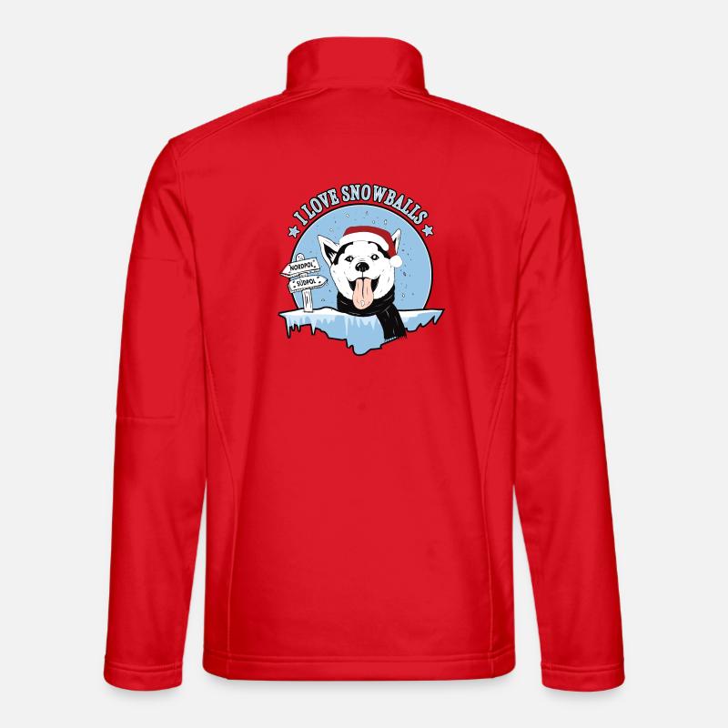 Hund liebt Schneebälle - Unisex Softshelljacke - Rot