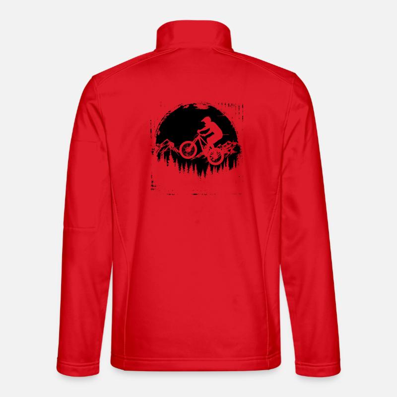 Mountain Biking Sketch - Unisex Softshell Jacket - red