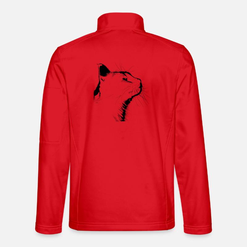 Katze Silhouette - Unisex Softshelljacke - Rot