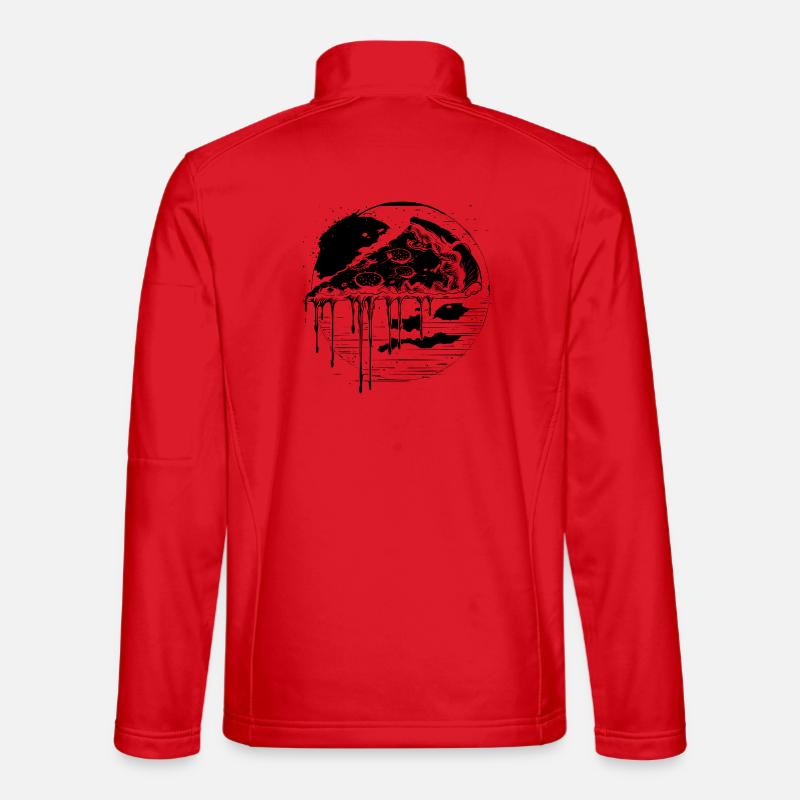 Pizza Drawing - Unisex Softshell Jacket - red