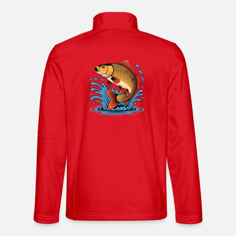 Jumping Carp - Unisex Softshell Jacket - red