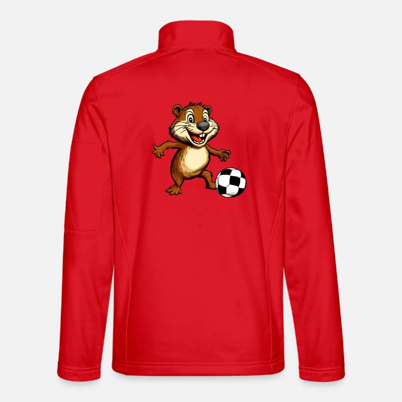 Biber Fussball - Unisex Softshelljacke - Rot