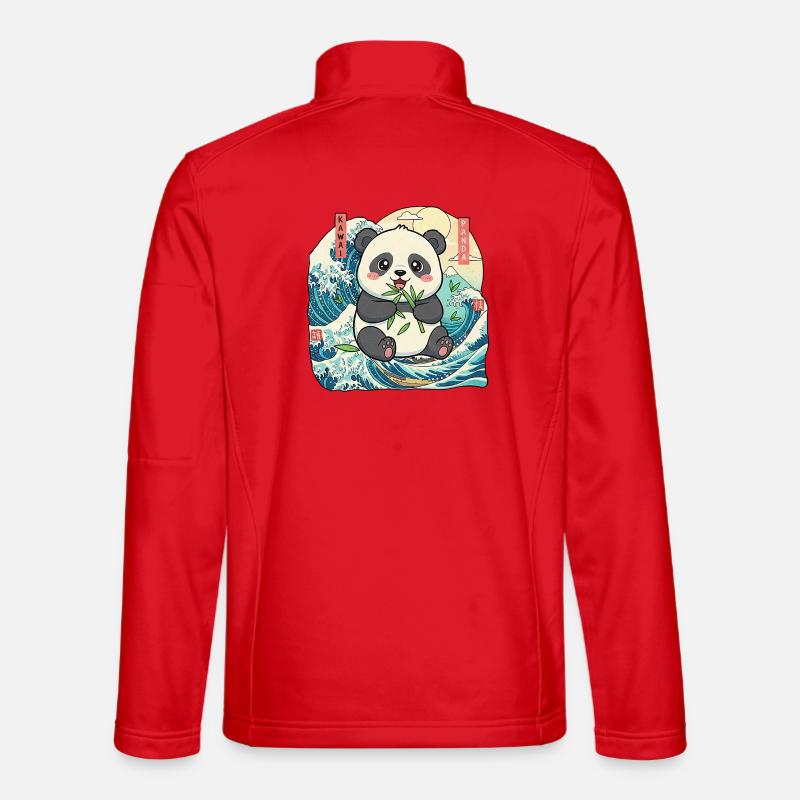 kawaii panda - Unisex Softshell Jacket - red