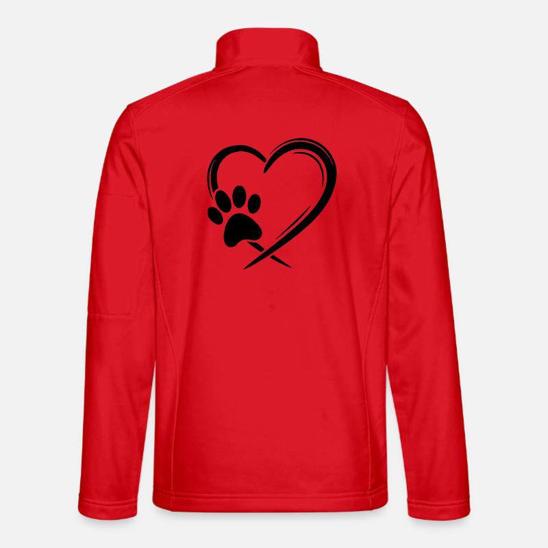Pfote Herz - Unisex Softshelljacke - Rot