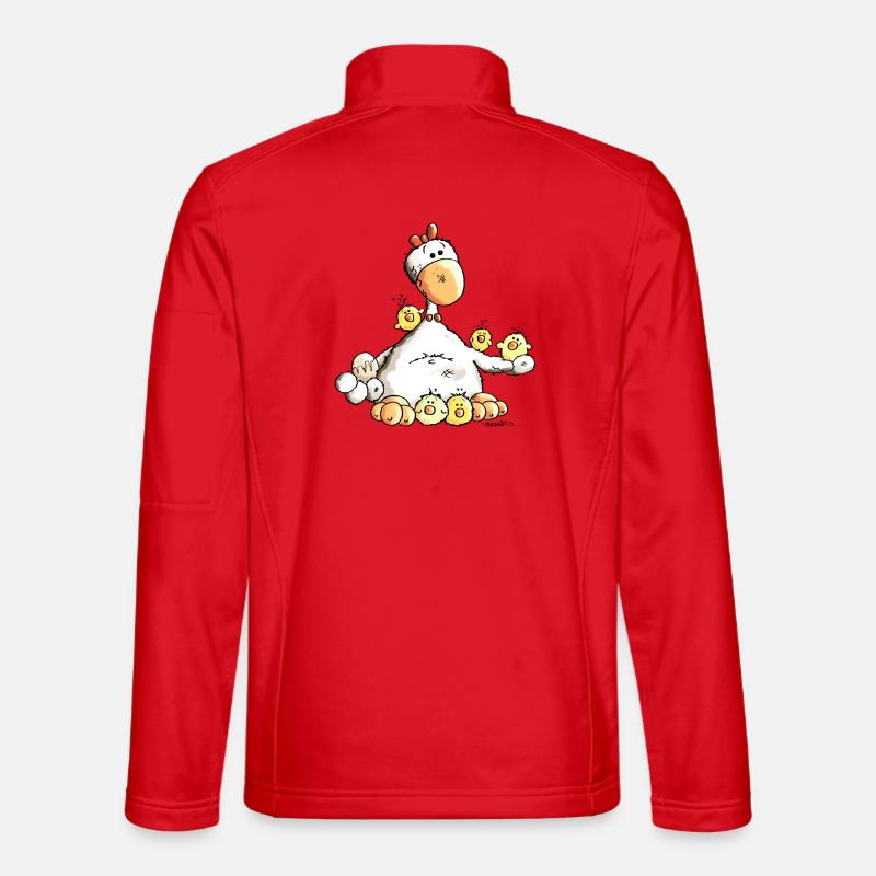 Glückliches Huhn - Unisex Softshelljacke - Rot