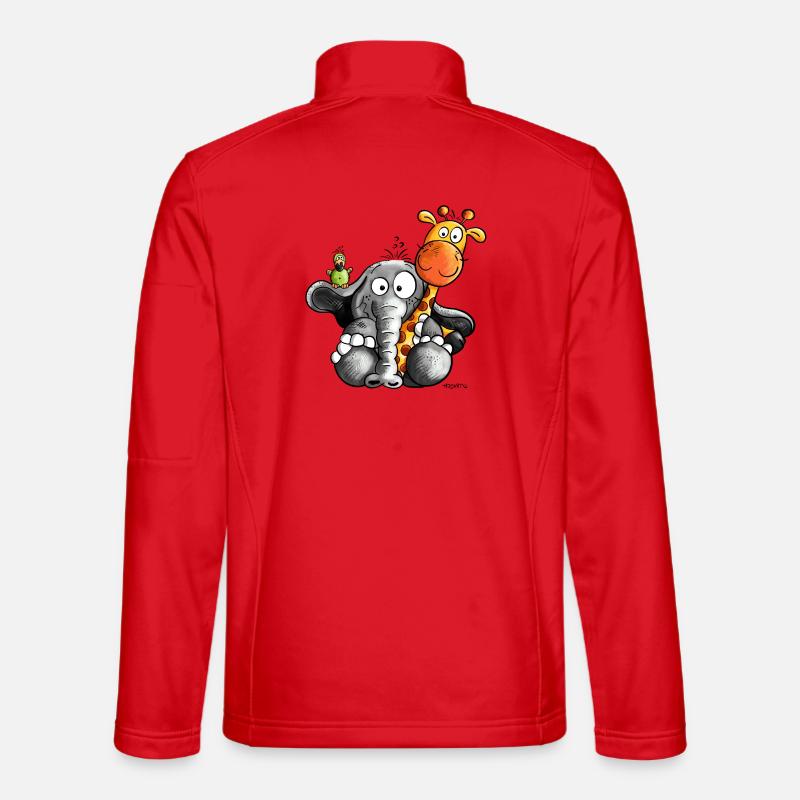 Elephant and friends - Unisex Softshell Jacket - red