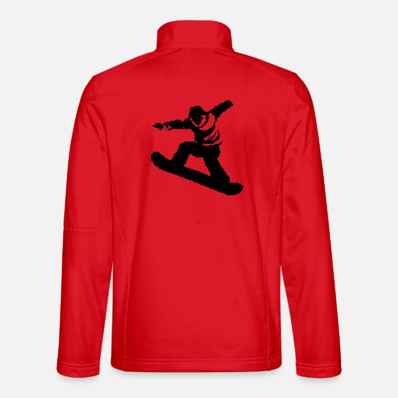 Snowboarder Pixel Art - Unisex Softshelljacke - Rot