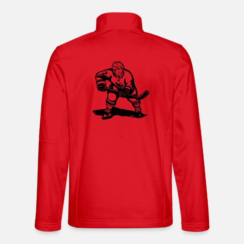 hockey player sketch - Unisex Softshell Jacket - red