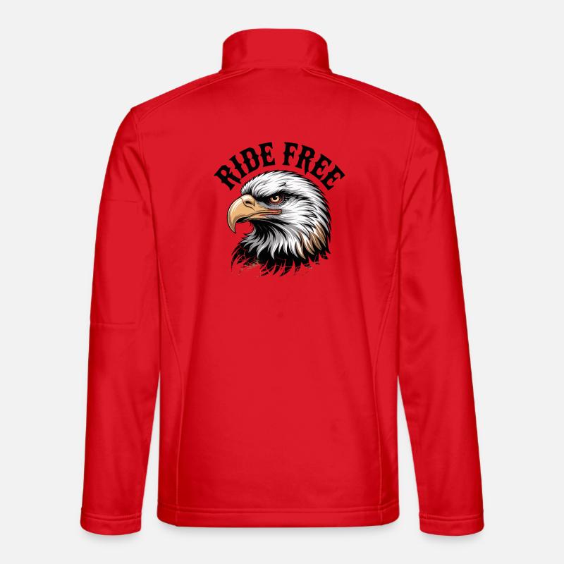 Eagle Head Ride Free Emblem - Unisex Softshell Jacket - red