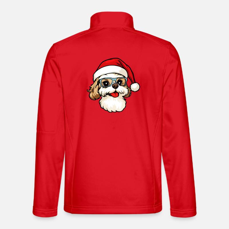 Hunde Weihnachten - Unisex Softshelljacke - Rot
