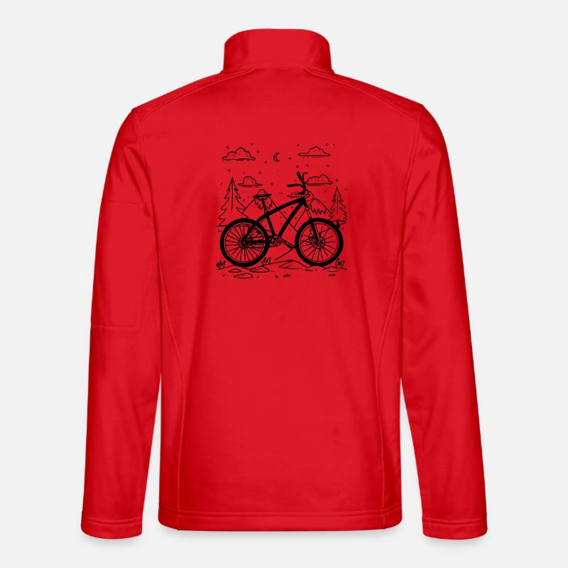 Mountainbiken Comic Stil - Unisex Softshelljacke - Rot
