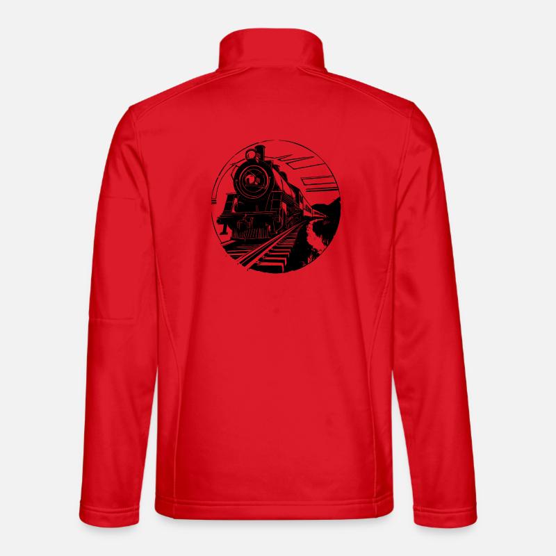Railway Drawing - Unisex Softshell Jacket - red