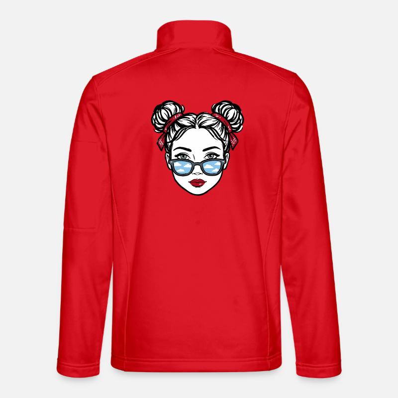 Cloud Reflex Eyeglass Girl Pop Art - Unisex Softshell Jacket - red