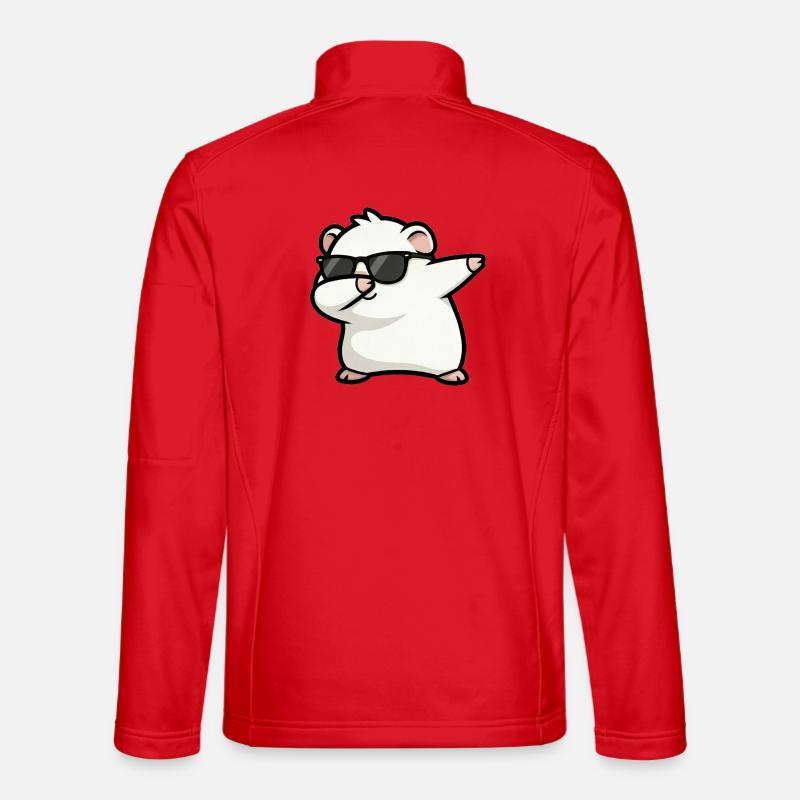 Dabbing guinea pig white - Unisex Softshell Jacket - red