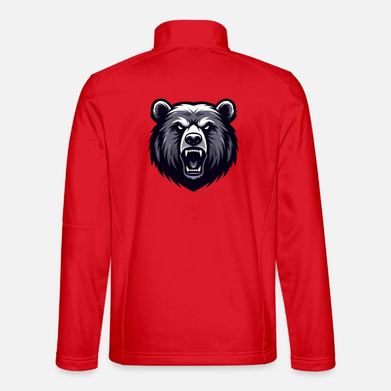 Roaring Bear – Wild Grizzly - Unisex Softshell Jacket - red