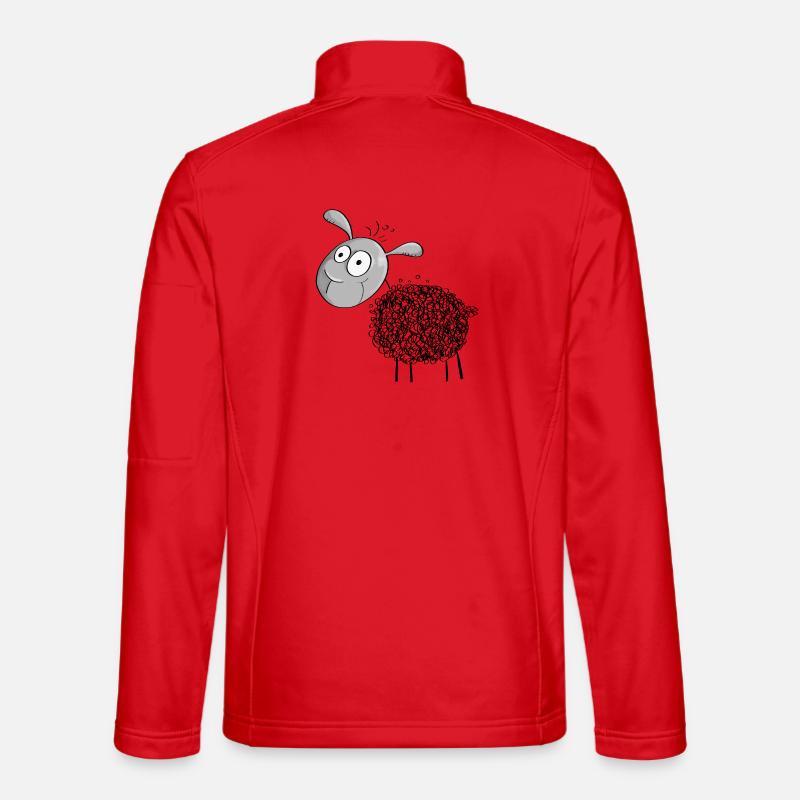 Little Wool Sheep - Sheep Comic - Unisex Softshell Jacket - red