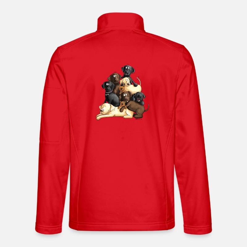 Lustiger Labrador Hundehaufen I Retriever Hunde - Unisex Softshelljacke - Rot