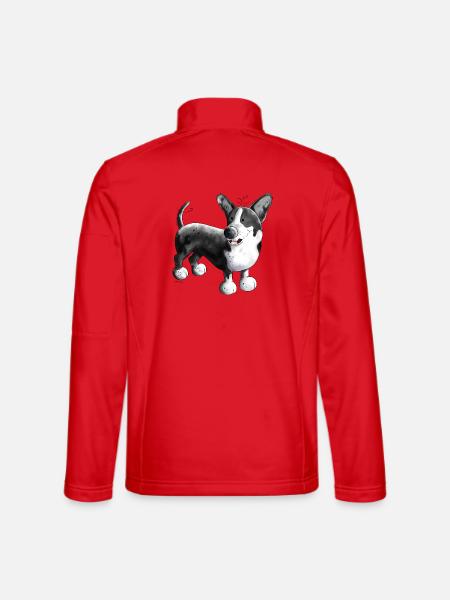 Welsh Corgi Cardigan - Unisex Softshell Jacket - red - Back