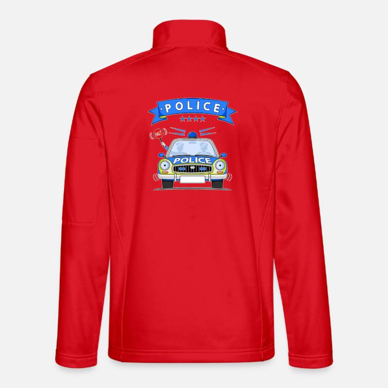Police Polizeiauto mit Sirene - Unisex Softshelljacke - Rot