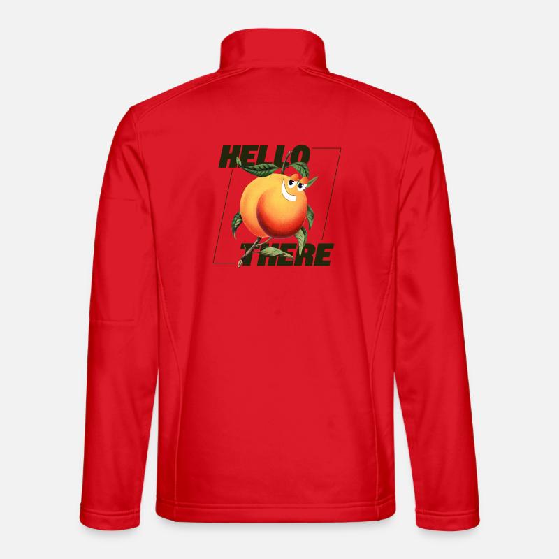 Peach Retro – Hello There Statement Unisex Softshell Jacket