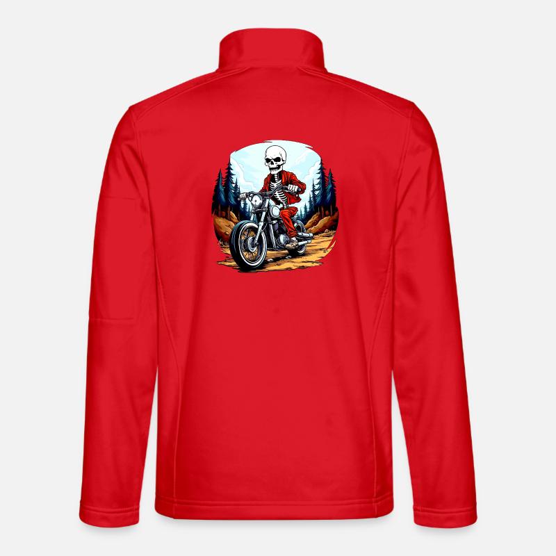 Skelett Motorradfahrer - Unisex Softshelljacke - Rot