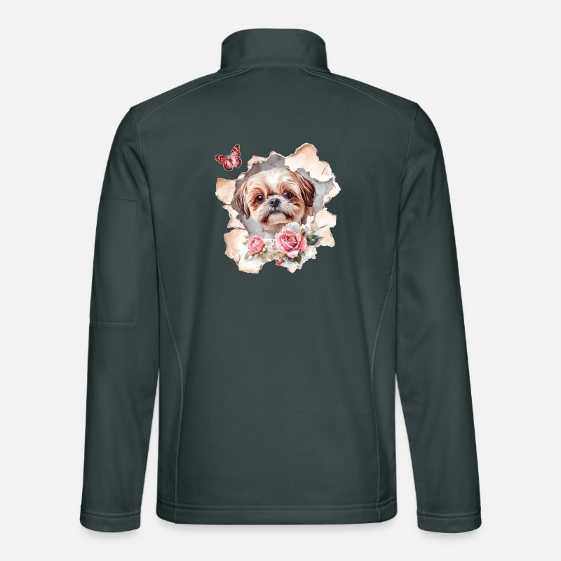 Shih Tzu avec Papillon Veste en tissu softshell Unisexe