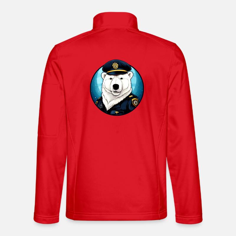 Eisbären Polizistin / Polizei Eisbär - Unisex Softshelljacke - Rot