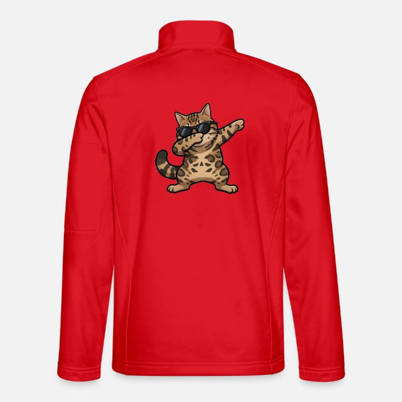 Dabbing Bengal Cat - Unisex Softshell Jacket - red