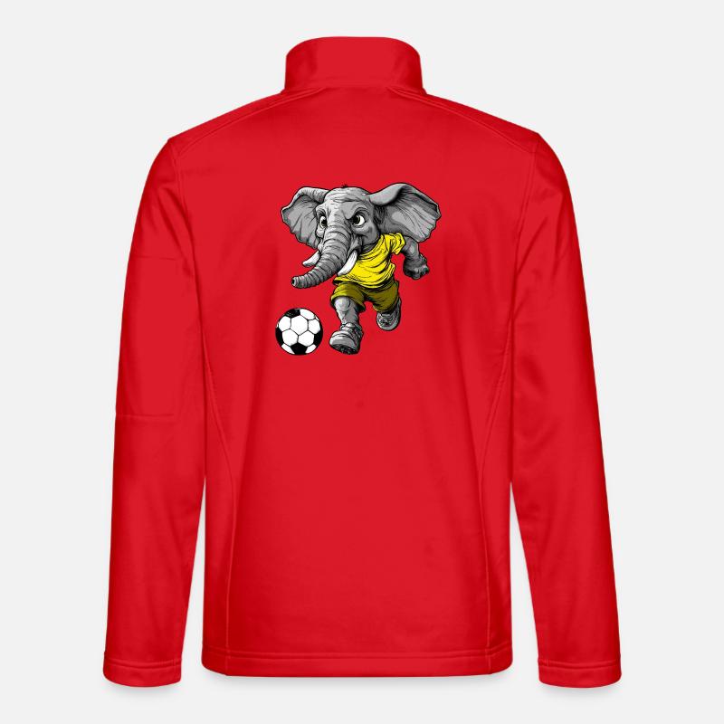 Elefant Fussball - Unisex Softshelljacke - Rot