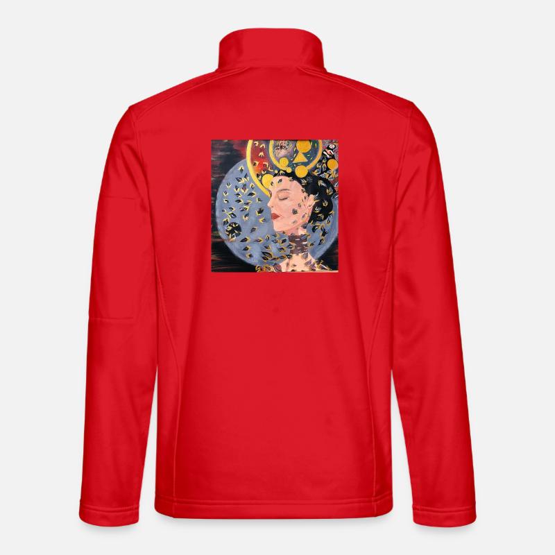 The Golden Dreamer - Modern Portrait - Unisex Softshell Jacket - red