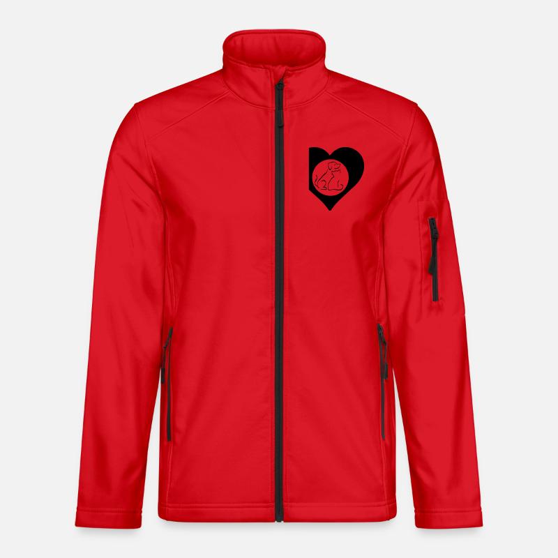 Herz voller Tierliebe Geschenk - Unisex Softshelljacke - Rot
