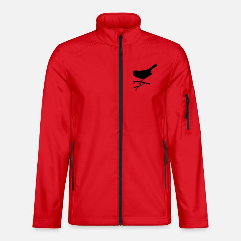 Vogel sitzt auf dem Ast - Unisex Softshelljacke - Rot