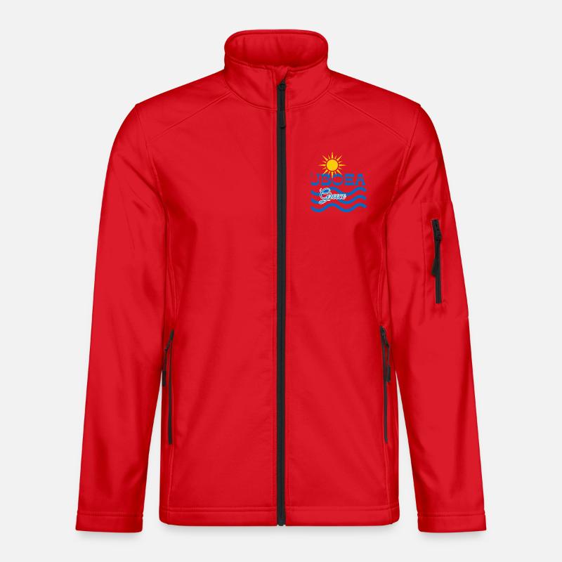 Euboea Greece Sun Waves Logo - Unisex Softshell Jacket - red