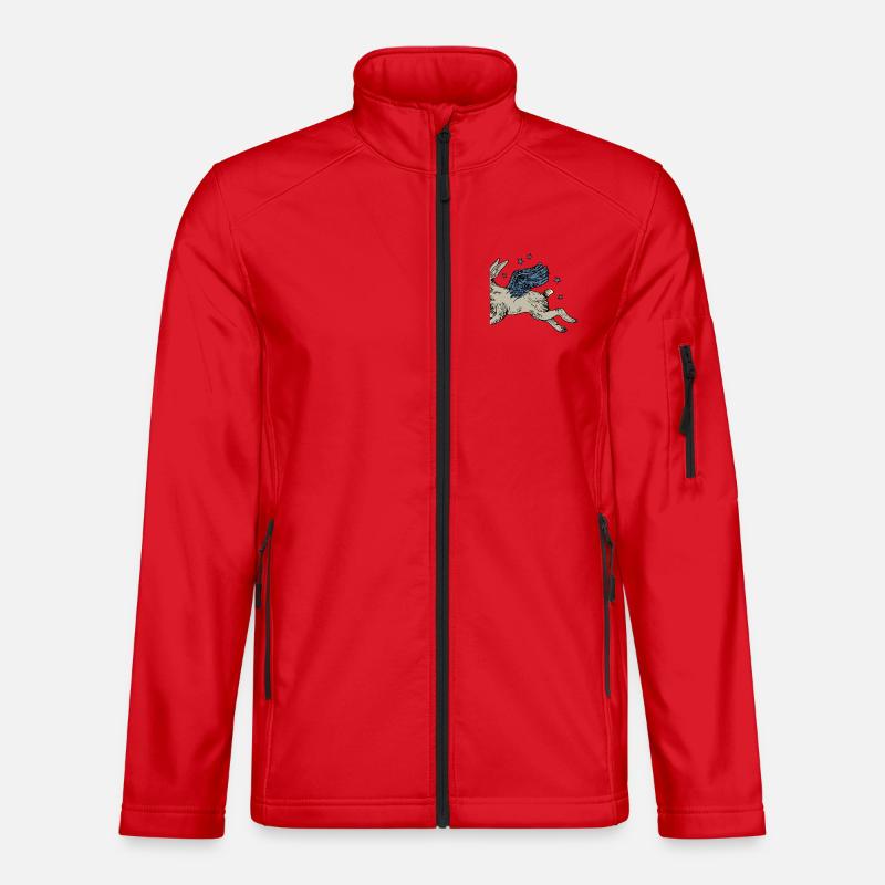 Winged hare in star flight - Unisex Softshell Jacket - red