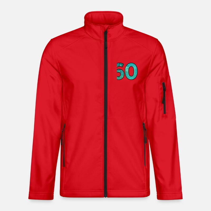 Number 60 - 60th Birthday - Unisex Softshell Jacket - red