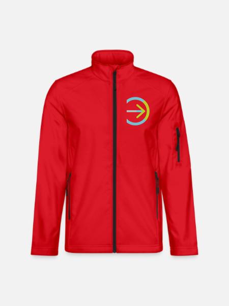 The logo of the cooperative on its own - Unisex Softshell Jacket - red - Front