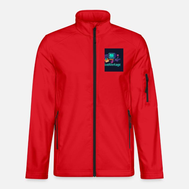 Retro Computer and Pixel Console Unisex Softshell Jacket