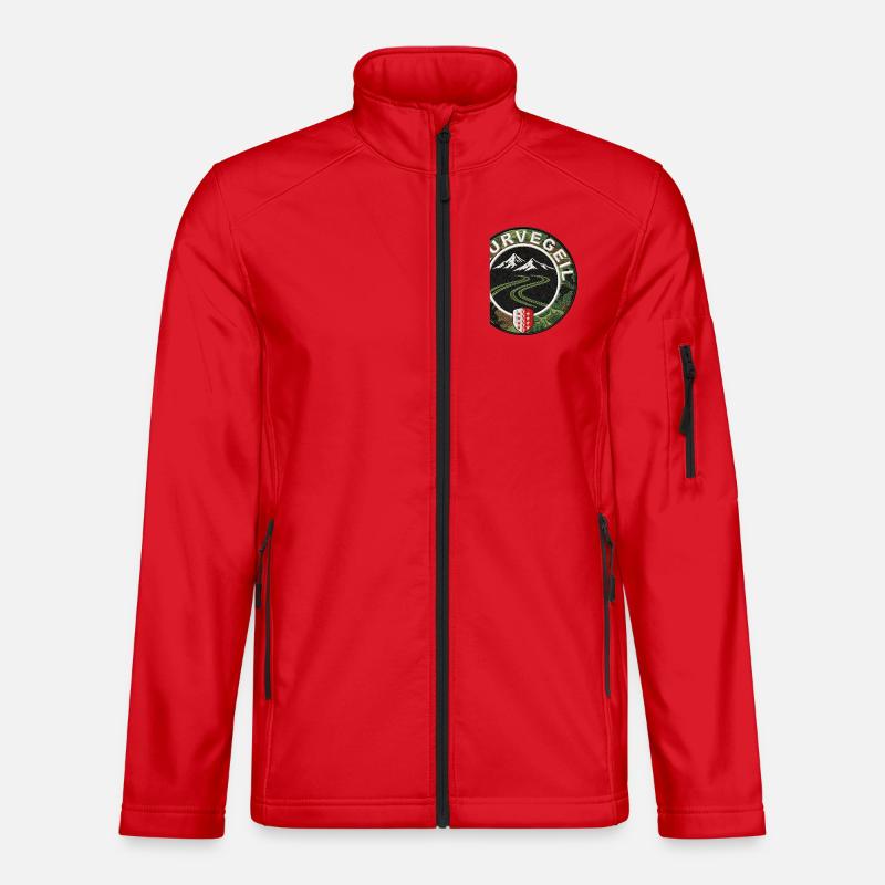 Curve Valais Alps Motorcycle Patch - Unisex Softshell Jacket - red
