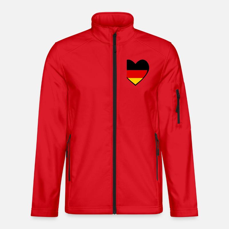 Schwarze Deutschland Herzflagge – Moderner Stil - Unisex Softshell Jacket - red