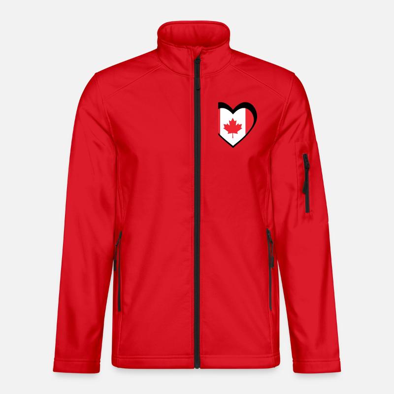 Black Maple Heart – Bold Modern Canada - Veste en tissu softshell Unisexe - rouge