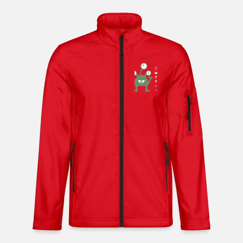 Ami extraterrestre vert à trois yeux Veste en tissu softshell Unisexe
