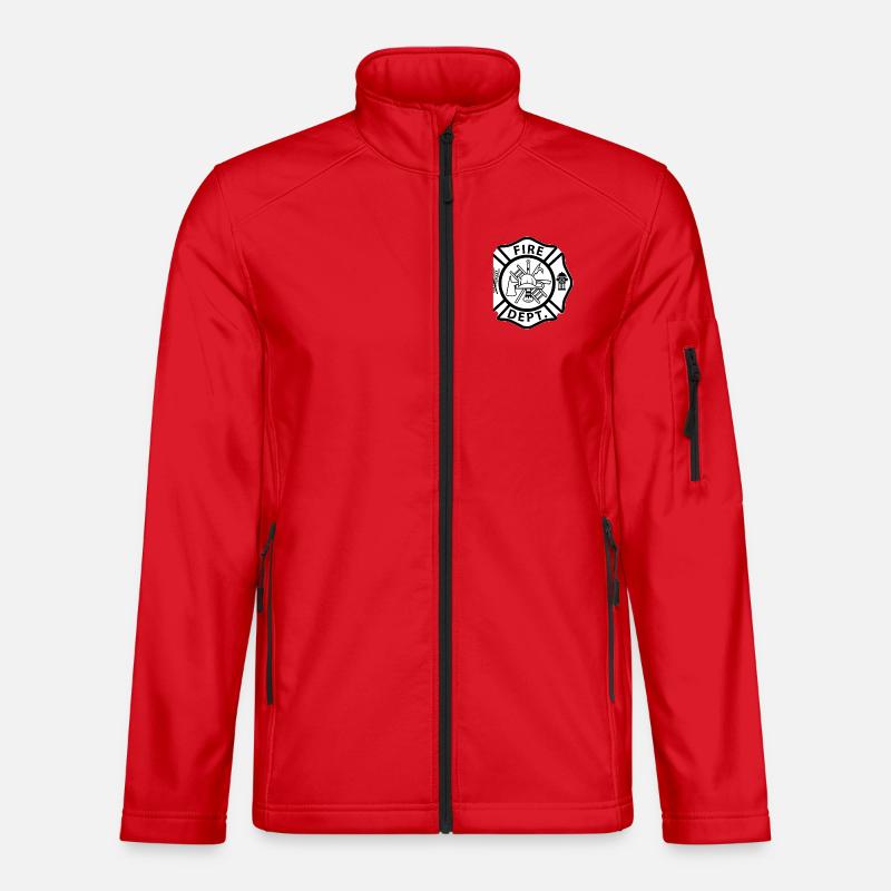 Fire Brigade Badge Emblem - Unisex Softshell Jacket - red