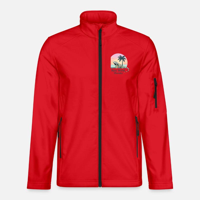 Key West Iguana Sunset - Unisex Softshell Jacket - red