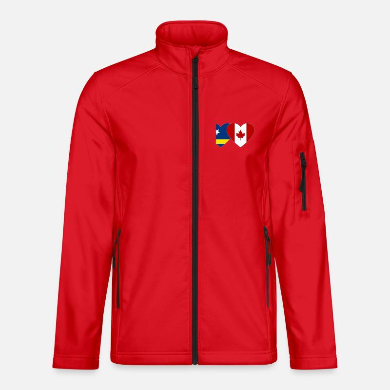 Curacao Canada Flag Heart - Unisex Softshell Jacket - red
