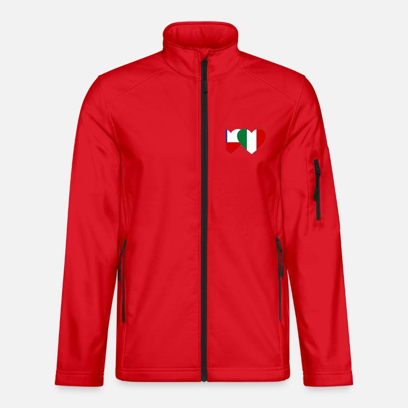 Chile Italien Flagge Herz - Unisex Softshelljacke - Rot